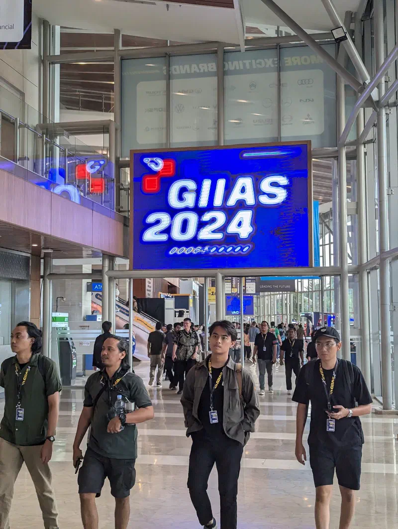 Videotron LED above a hall entrance at ICE showing GIIAS 2024